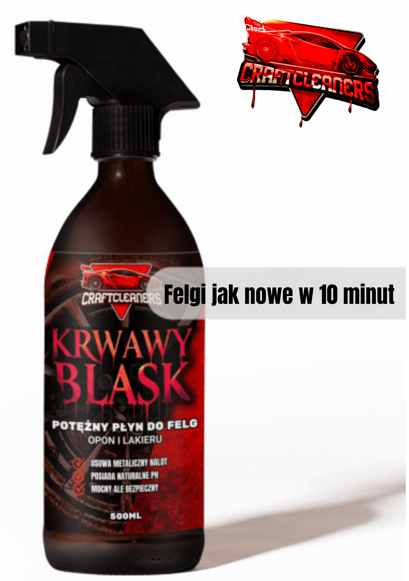 KRWAWY BLASK - MOCNY PŁYN DO MYCIA FELG I OPON
